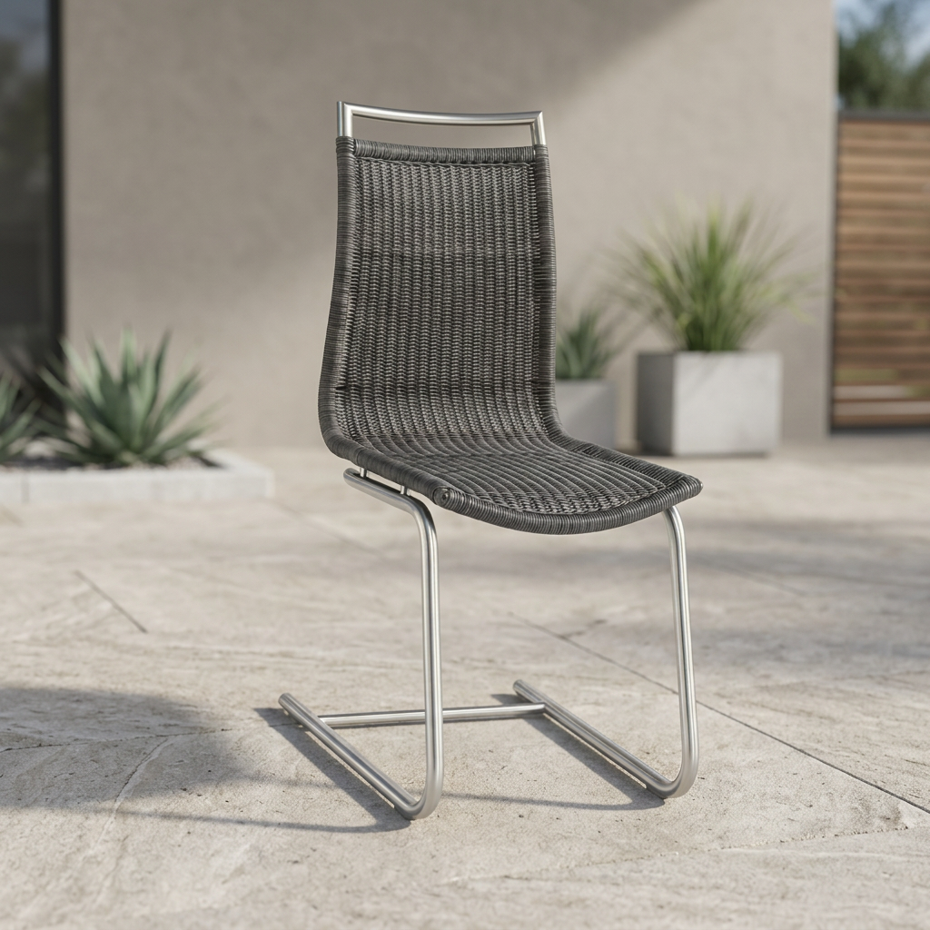 moderne Outdoorstuhl Milan Terrasse minimalistisch Edelstahl