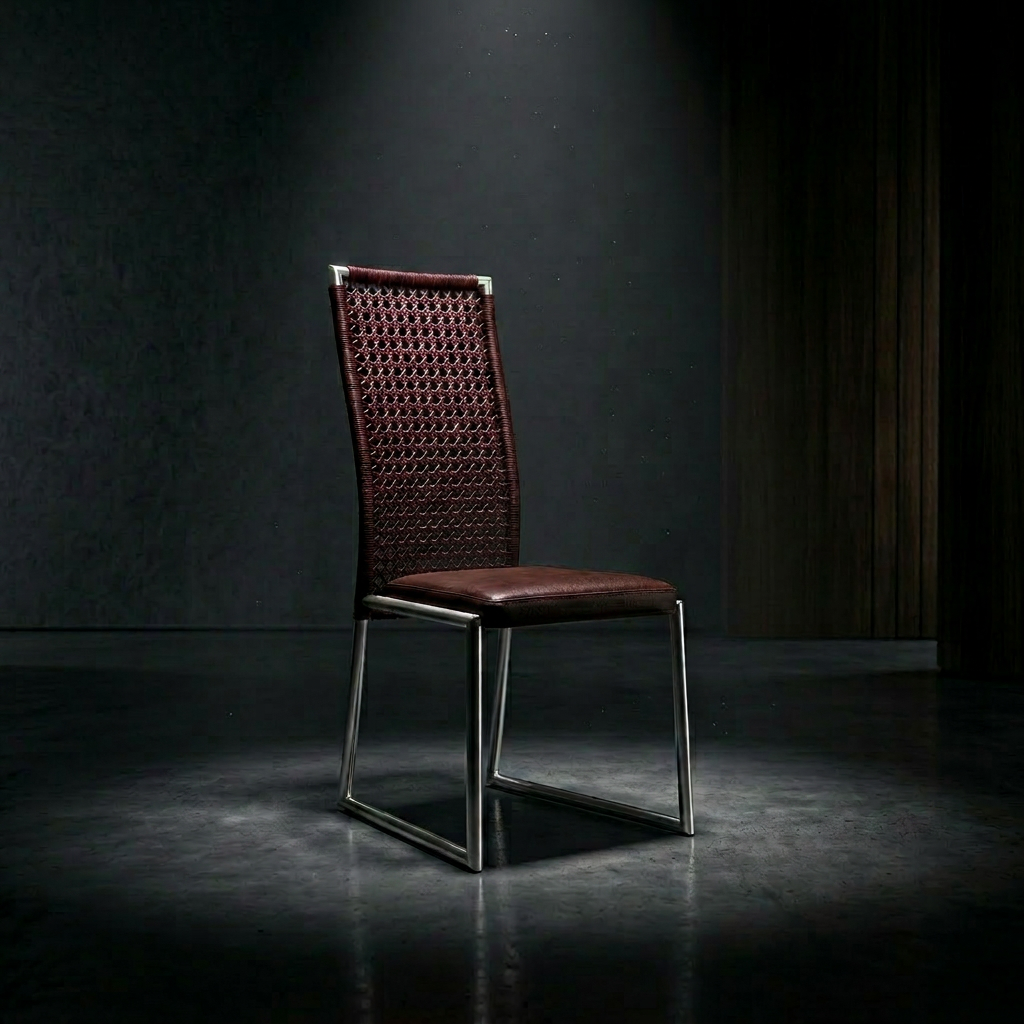 Freischwinger Stuhl mit Geflecht Rückenlehne Tiffany