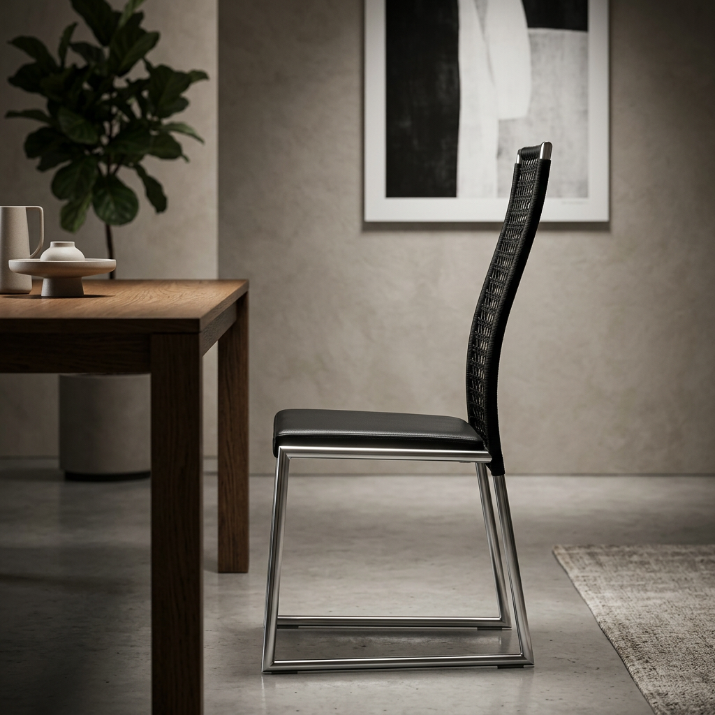 Freischwinger Stuhl mit Geflecht Rückenlehne Tiffany