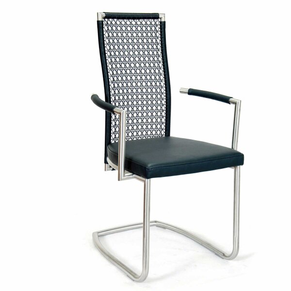 Okazi Freischwinger Sounine R Ambiente mit Armlehne schwarz