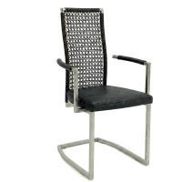 Okazi Freischwinger Sounine R Ambiente mit Armlehne schwarz