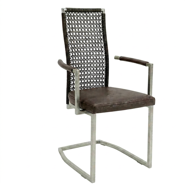 Okazi Freischwinger Sounine R Ambiente mit Armlehne nuss