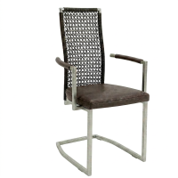 Okazi Freischwinger Sounine R Ambiente mit Armlehne nuss