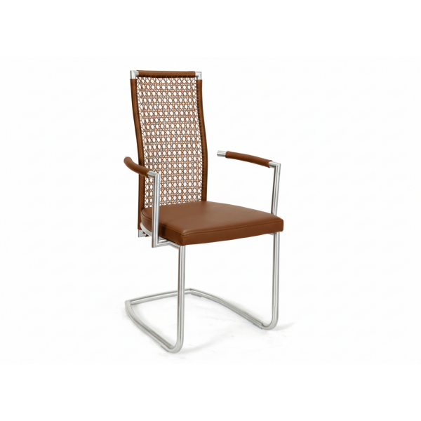 Okazi Freischwinger Karlsruhe R Ambiente mit Armlehne cafe/dunkelbraun