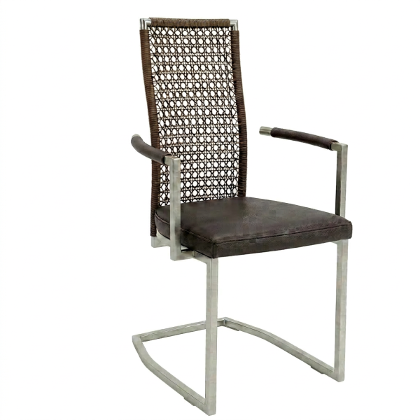 Okazi Freischwinger Sounine R Ambiente mit Armlehne cafe
