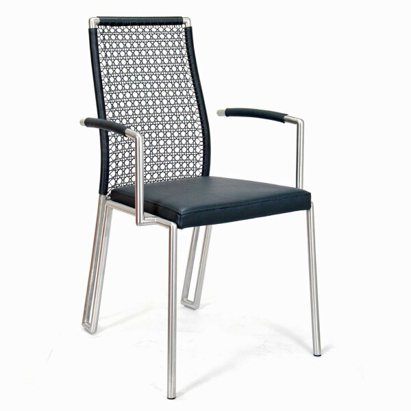 Okazi Vierfußstuhl Lucio Ambiente mit Armlehne schwarz