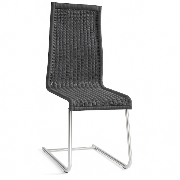 Okazi Freischwinger Tuttlingen Outdoor Geflecht grau